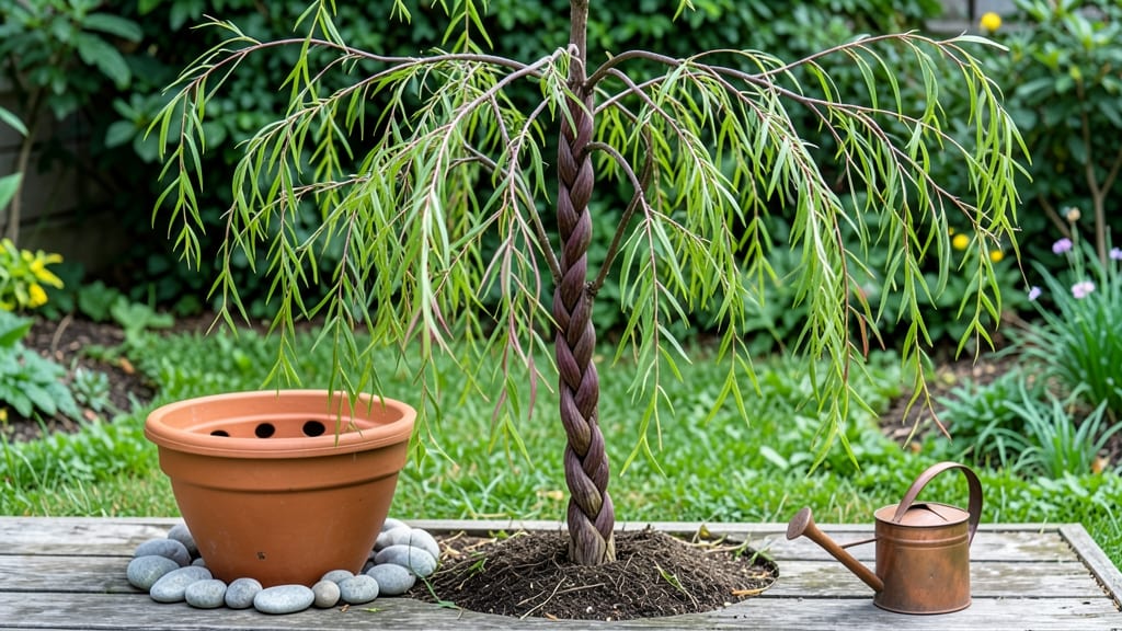 Braided Willow Tree Care in Pots: Elevated Planter Design With Year-Long Structure