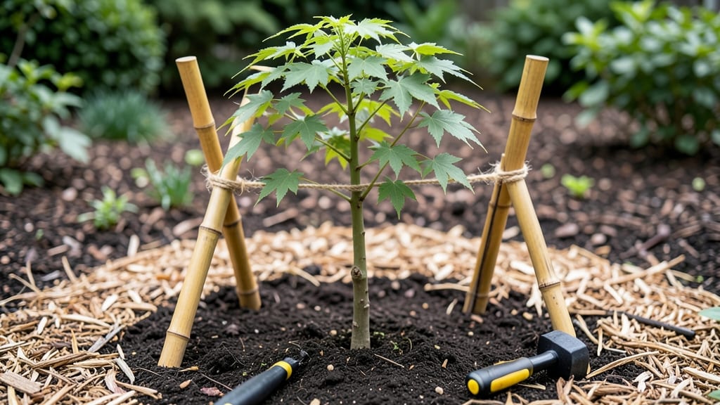 Stake a Tree to Grow Straight: Exact Staking Height and Support Techniques